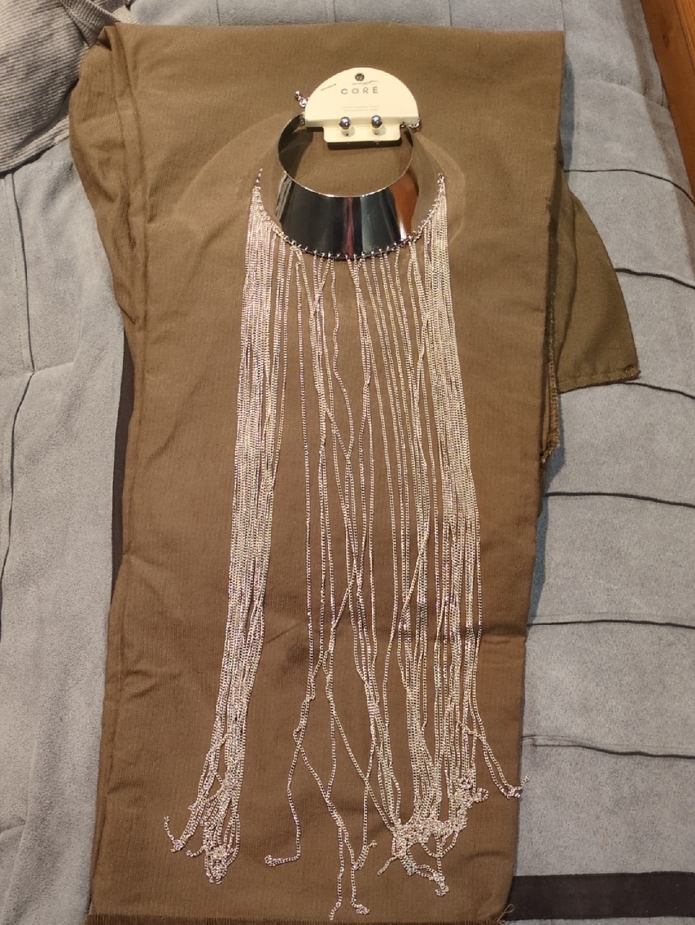 Silver Fringe Statement Necklace